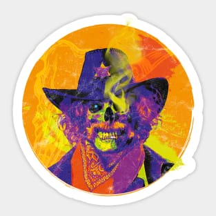 Grinning Undead Cowboy Sticker